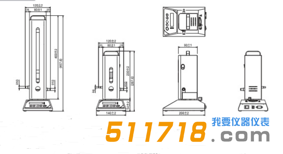 日本Horiba SF-1U高精度皂膜流量计外形寸法.png