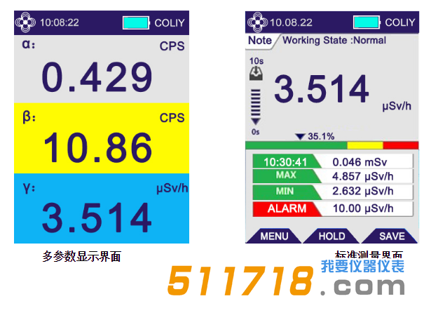 德国柯雷COLIY R800型核辐射仪显示界面.png