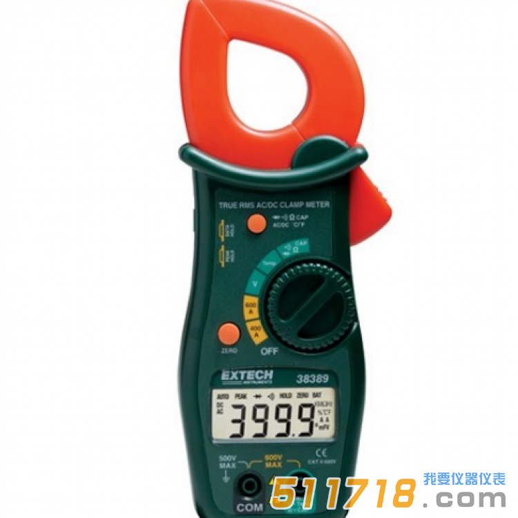 美國EXTECH 38389 600A真有效值交流/直流鉗型表