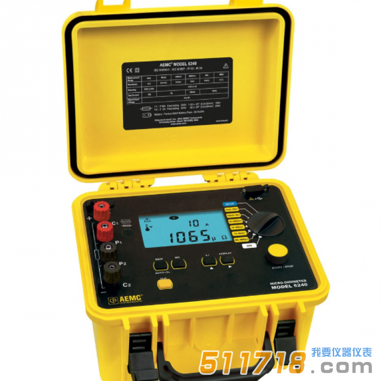 美國(guó)AEMC 6240便攜式10A、1μΩ分辨率數(shù)字微歐姆計(jì)